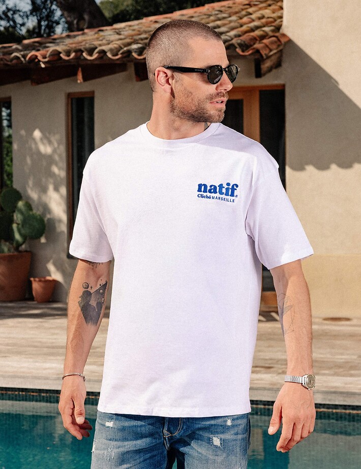 Natif T-shirt Unisexe Marseille Cliché Blanc - 12
