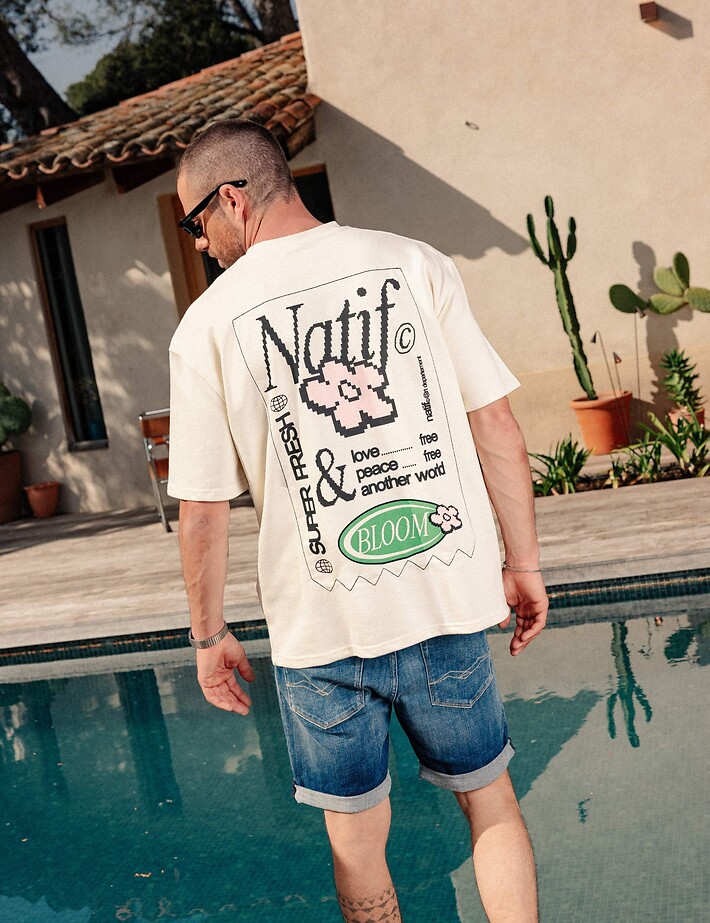 Natif T-Shirt Unisexe Super Fresh Bloom Beige - 6