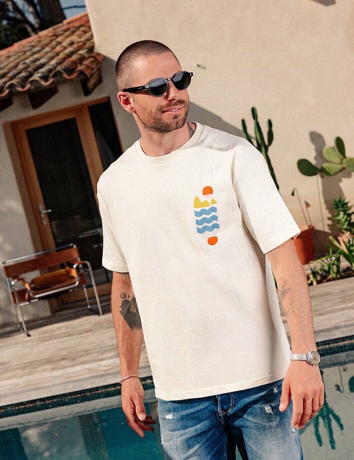 Natif T-Shirt Unisexe Medes Crème - 3