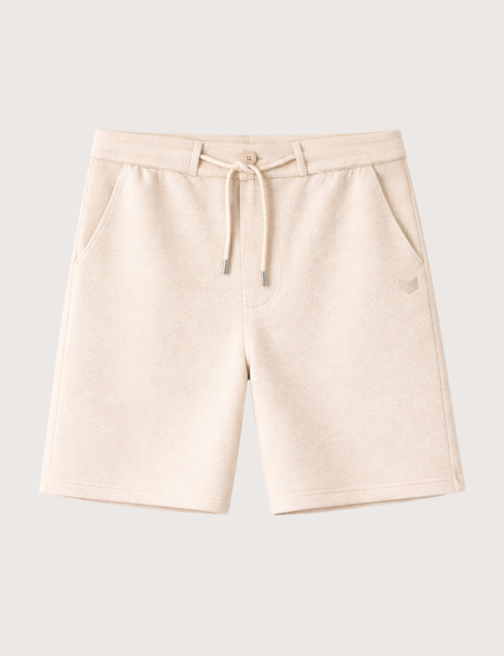 HBT Summer Chic Pique Wave | Matt Short Bermuda Ecru Homme