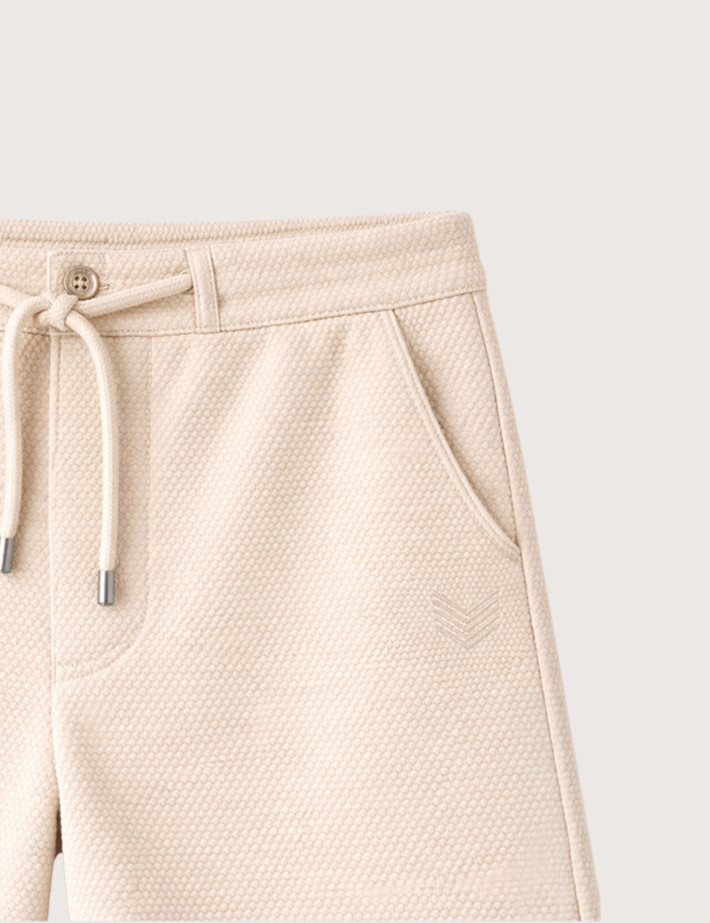 HBT Summer Chic Pique Wave | Matt Short Bermuda Ecru Homme - 3