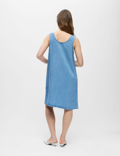 OBJECT Robe Chemise Courte Frame Bleu Clair Denim - 4
