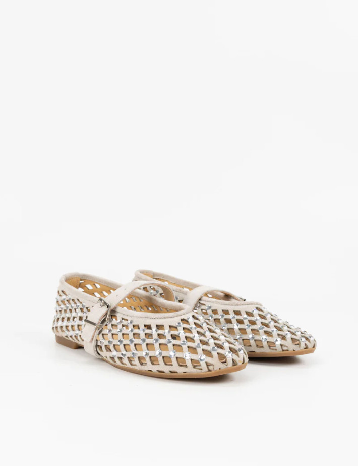 Mimmù Ballerines à Strass Beige - 3