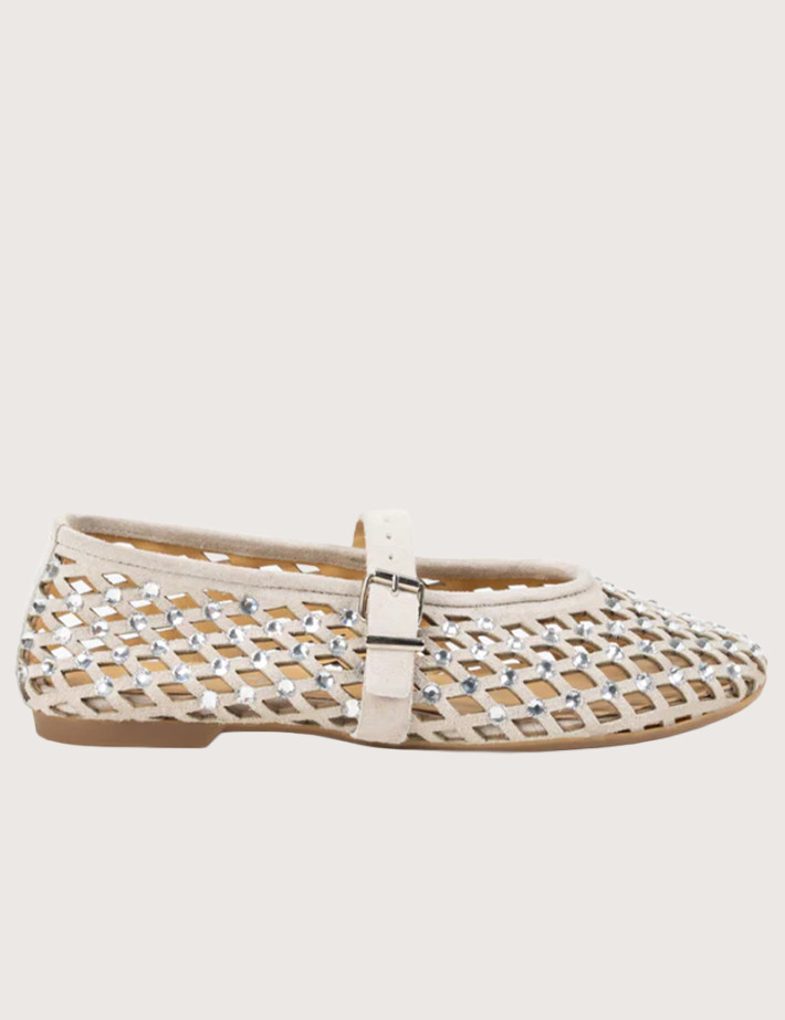 Mimmù Ballerines à Strass Beige