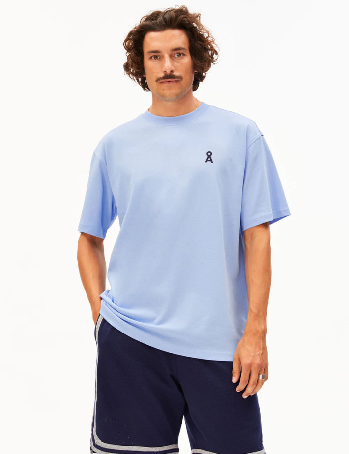 Armed Angels T-Shirt Homme Manches Courtes Maarkos Bleu Ciel - 3