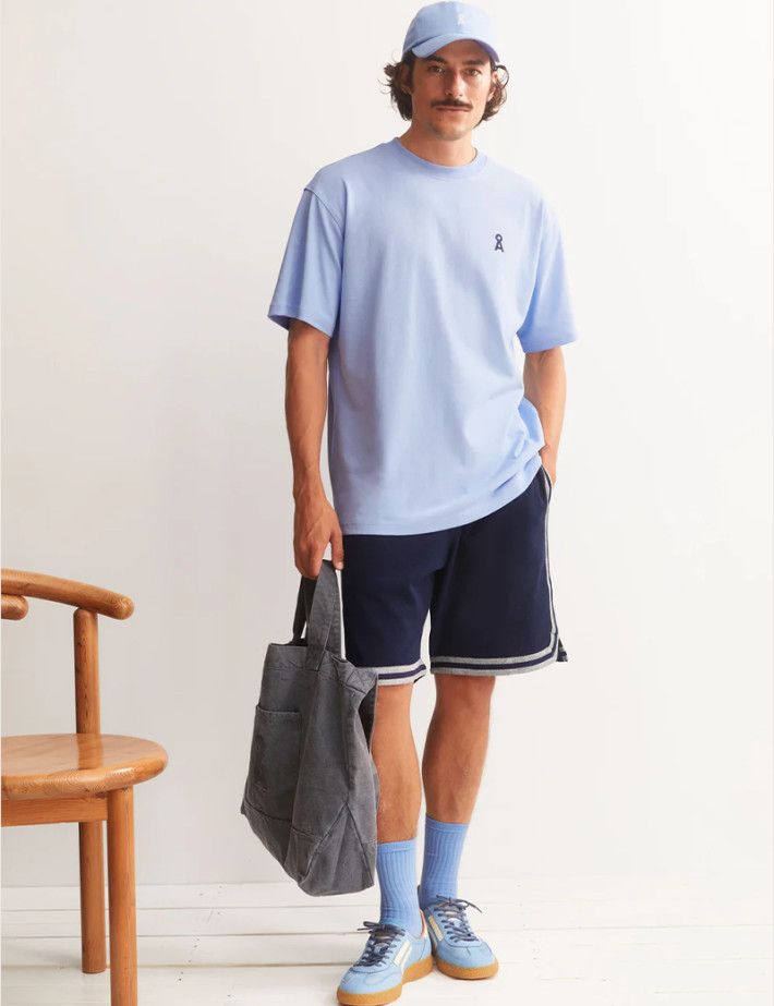 Armed Angels T-Shirt Homme Manches Courtes Maarkos Bleu Ciel - 5
