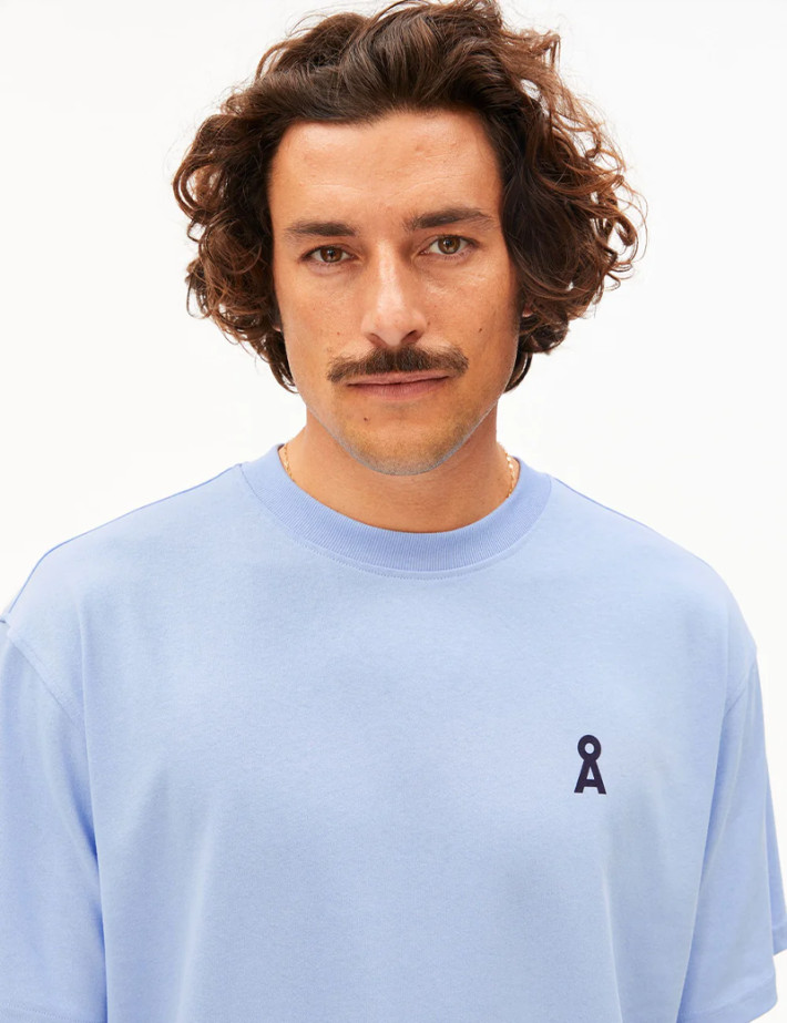 Armed Angels T-Shirt Homme Manches Courtes Maarkos Bleu Ciel - 4