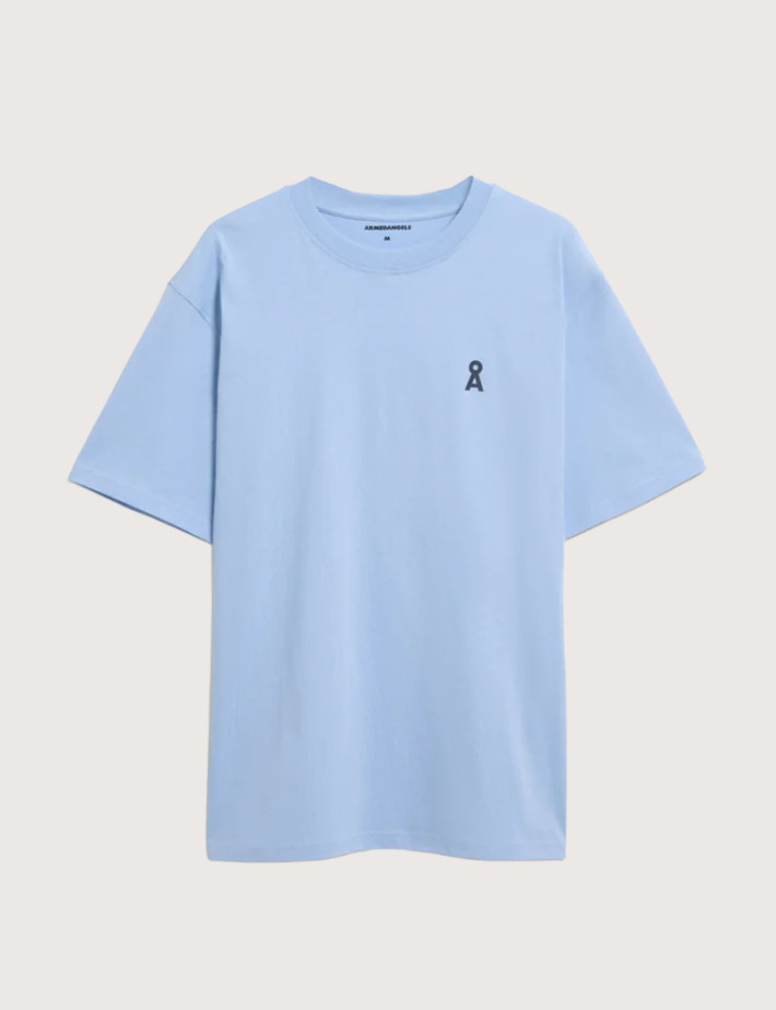 Armed Angels T-Shirt Homme Manches Courtes Maarkos Bleu Ciel
