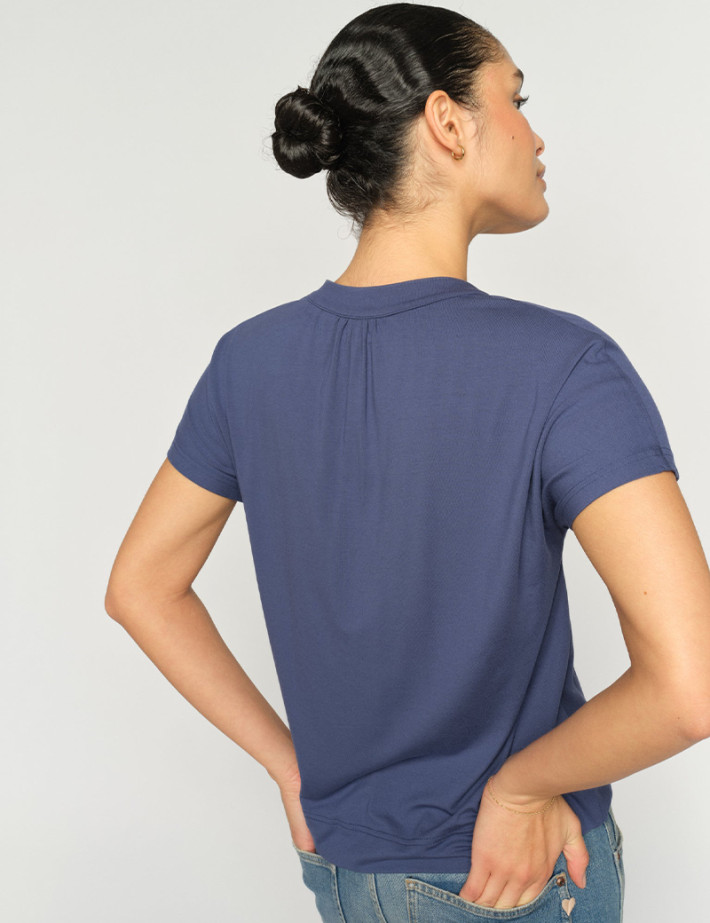MOS MOSH Blouse Femme Col V Shira Marine - 3