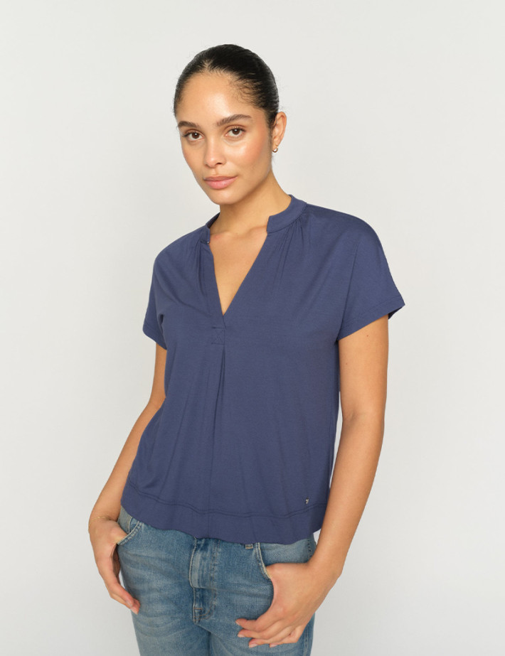 MOS MOSH Blouse Femme Col V Shira Marine - 2