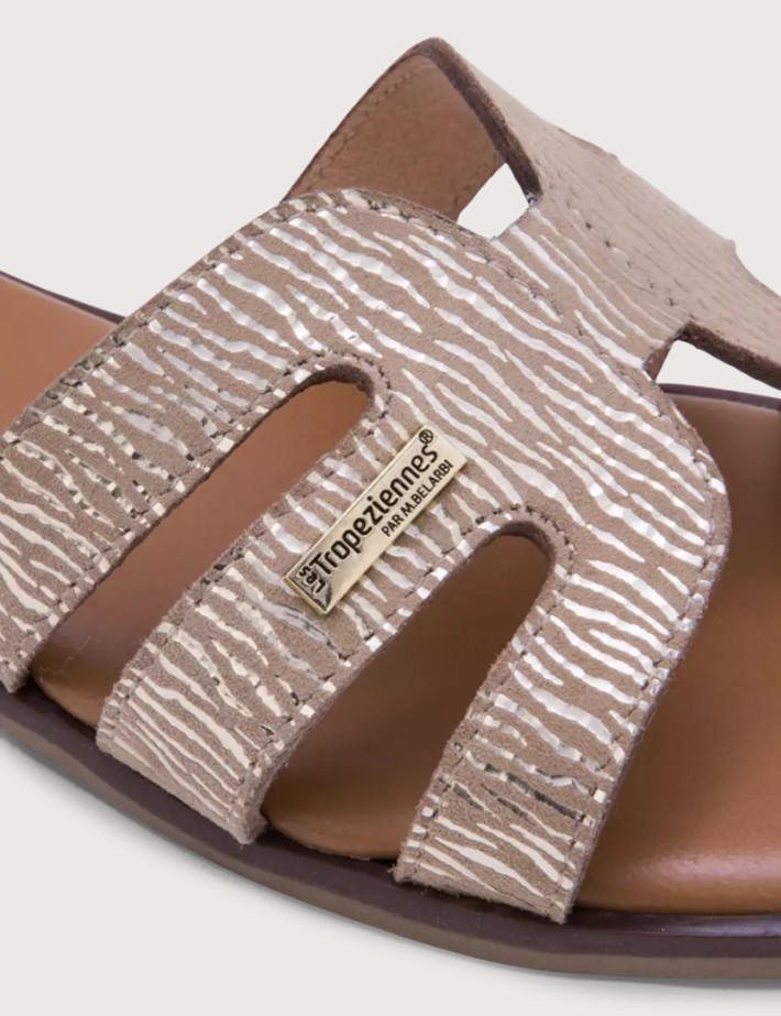 LES TROPEZIENNES Mules Hamiga Beige Motif Zèbre - 2