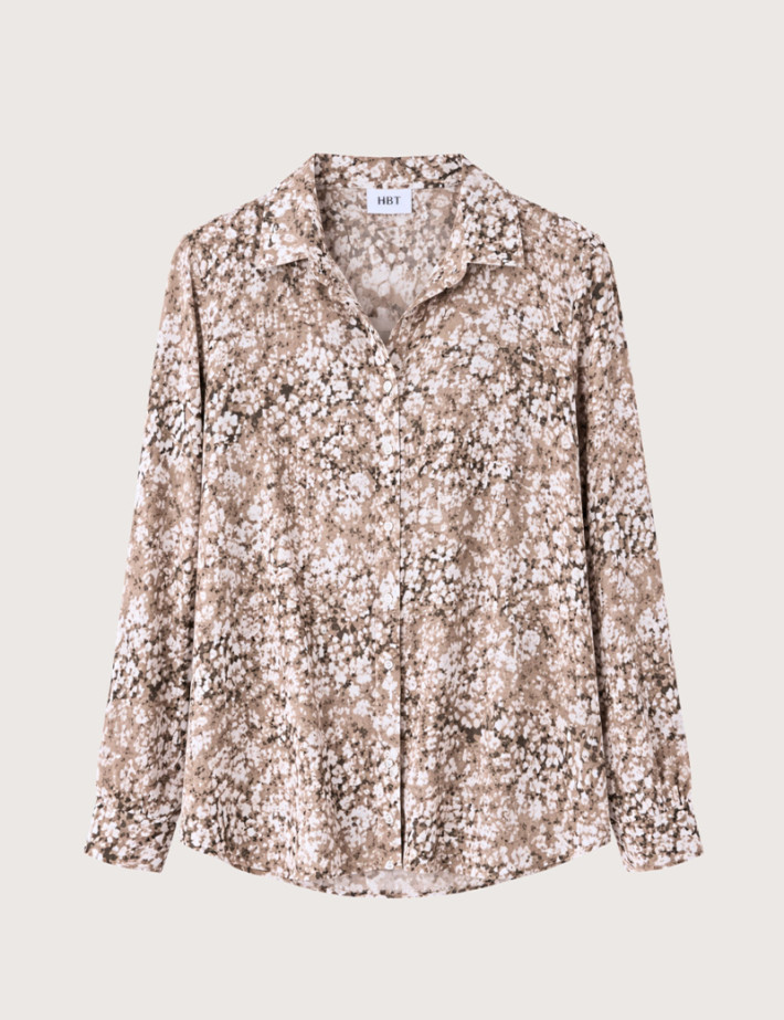 HBT Basics Print | Zelie Chemise Beige Femme