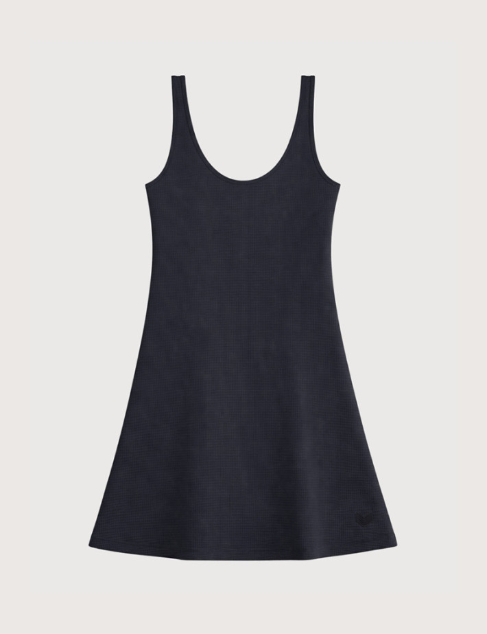 HBT Summer Chic Waffle | Helena Robe Noir Femme