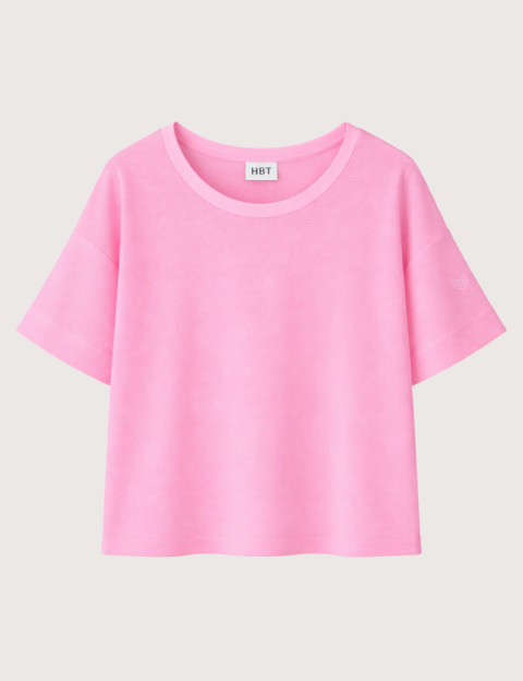 HBT Summer Chic Pique Wave | Lilou Top Rose Femme