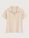 HBT Summer Chic Pique Wave | Ron Polo Ecru Femme