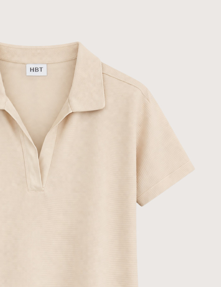 HBT Summer Chic Pique Wave | Ron Polo Ecru Femme - 2