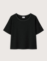 HBT Summer Chic Pique Wave | Lilou Top Noir Femme