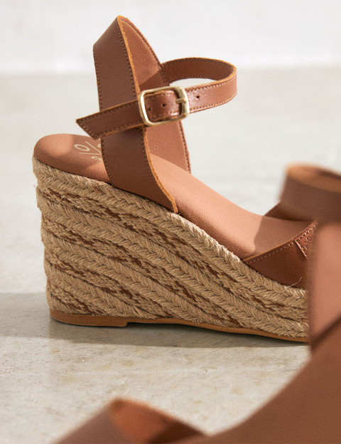 Popa Sandales Compensées Brenas Napa Cuir Marron - 3