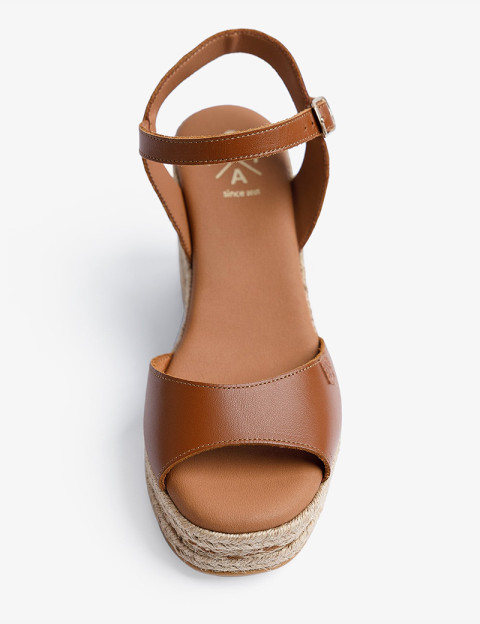 Popa Sandales Compensées Brenas Napa Cuir Marron - 5