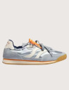 Maripé Baskets Femme Double Bande Orange Bleu Ciel