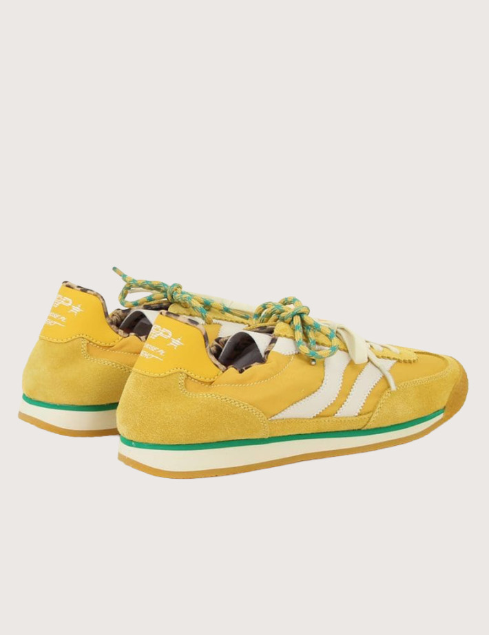 Maripé Baskets Femme Double Bande Vert Jaune - 6
