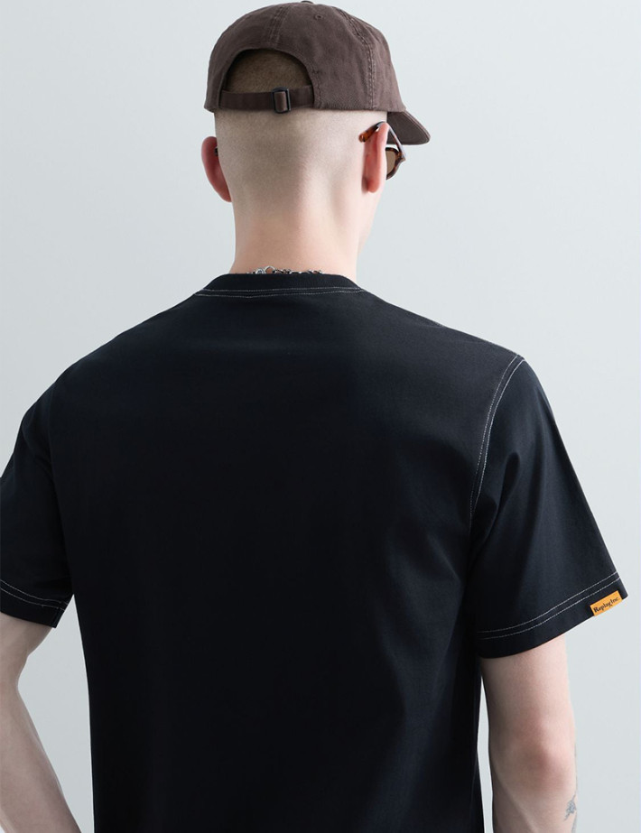 REPLAY T-Shirt Homme Manches Courtes Regular Logo Noir Inc. - 3