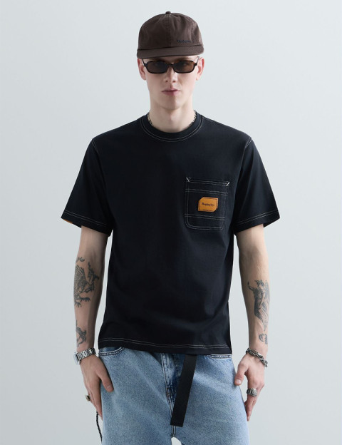 REPLAY T-Shirt Homme Manches Courtes Regular Logo Noir Inc. - 6