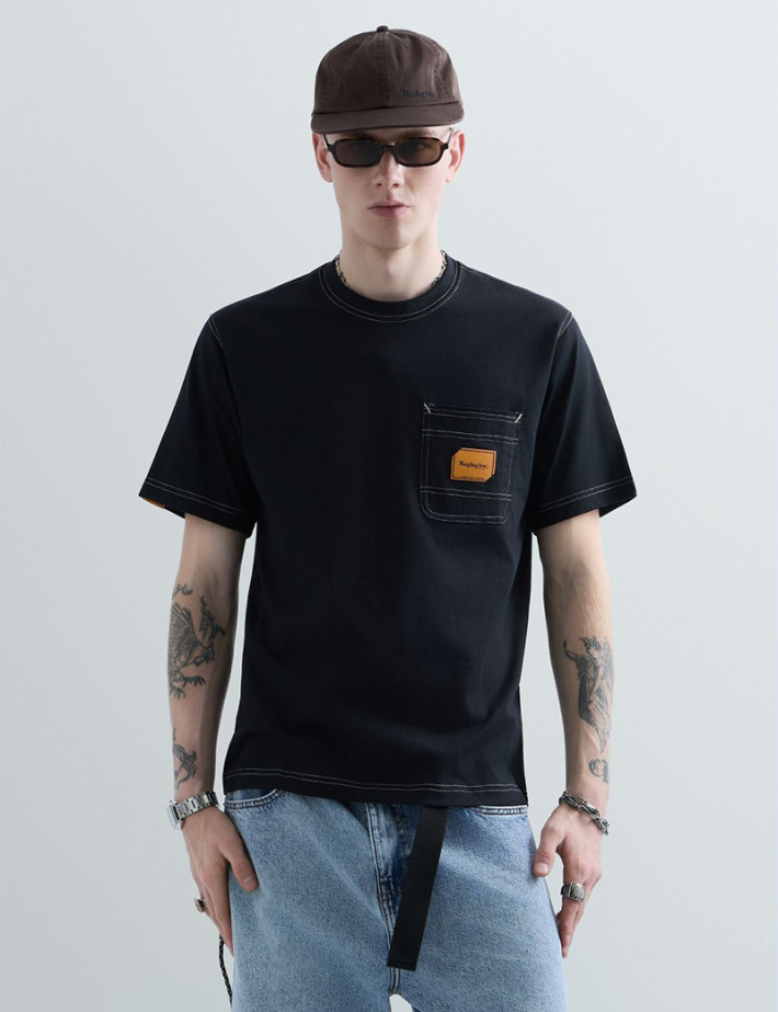 REPLAY T-Shirt Homme Manches Courtes Regular Logo Noir Inc. - 6