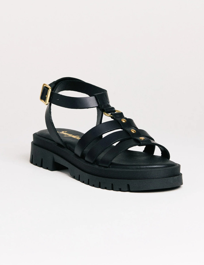 SEMERDJIAN Sandales Femme Compensées Clara Cuir Noir SS26