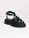 SEMERDJIAN Sandales Femme Compensées Clara Cuir Noir SS26
