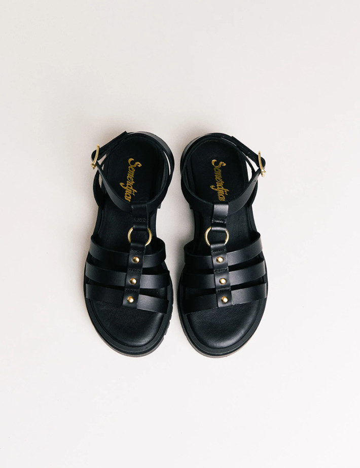 SEMERDJIAN Sandales Femme Compensées Clara Cuir Noir SS26 - 3