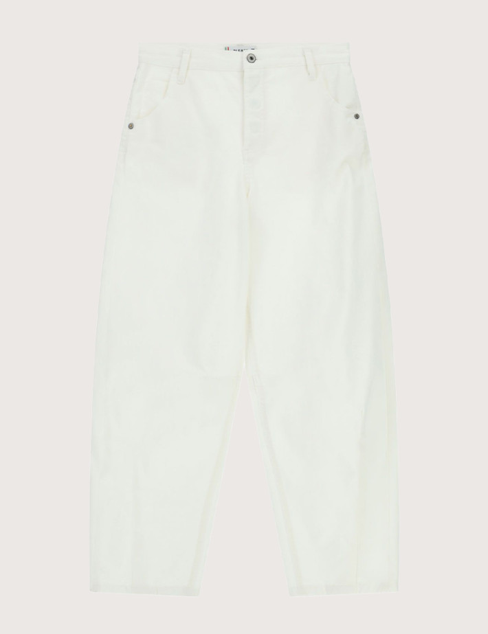 PLEASE Pantalon Femme Coupe Ballon Blanc