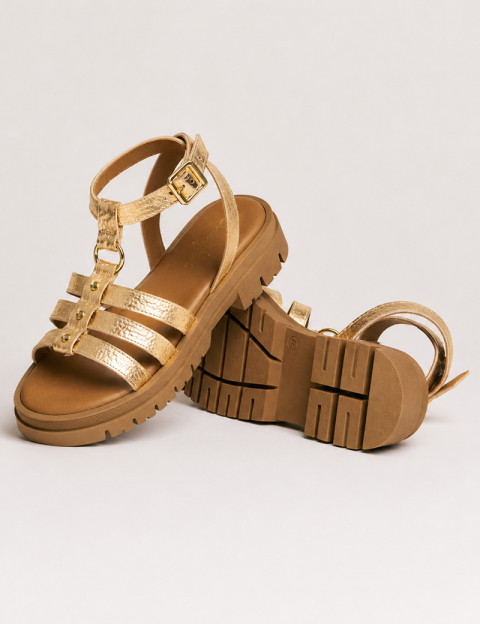 SEMERDJIAN Sandales Femme Compensées Clara Cuir Or SS26 - 2