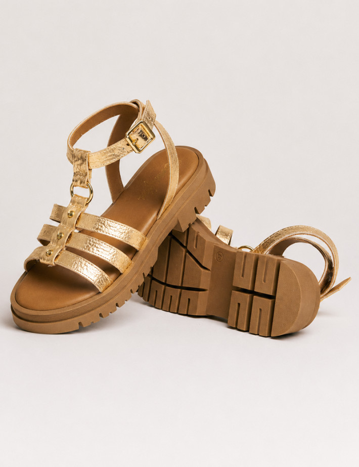 SEMERDJIAN Sandales Femme Compensées Clara Cuir Or SS26 - 2