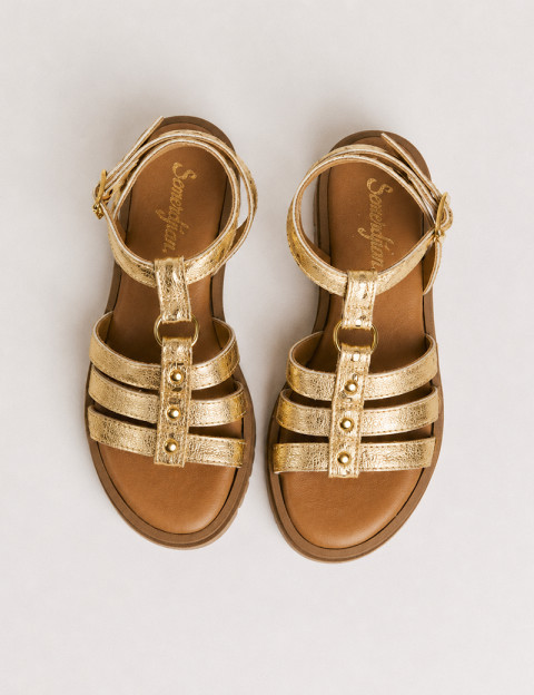 SEMERDJIAN Sandales Femme Compensées Clara Cuir Or SS26 - 3