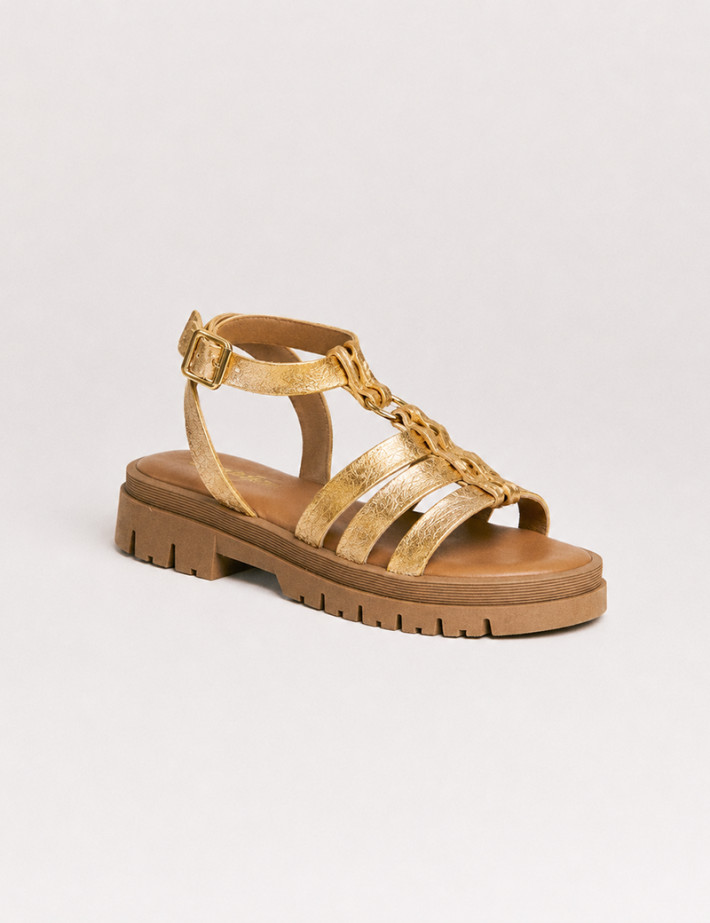 SEMERDJIAN Sandales Femme Compensées Clara Cuir Or SS26