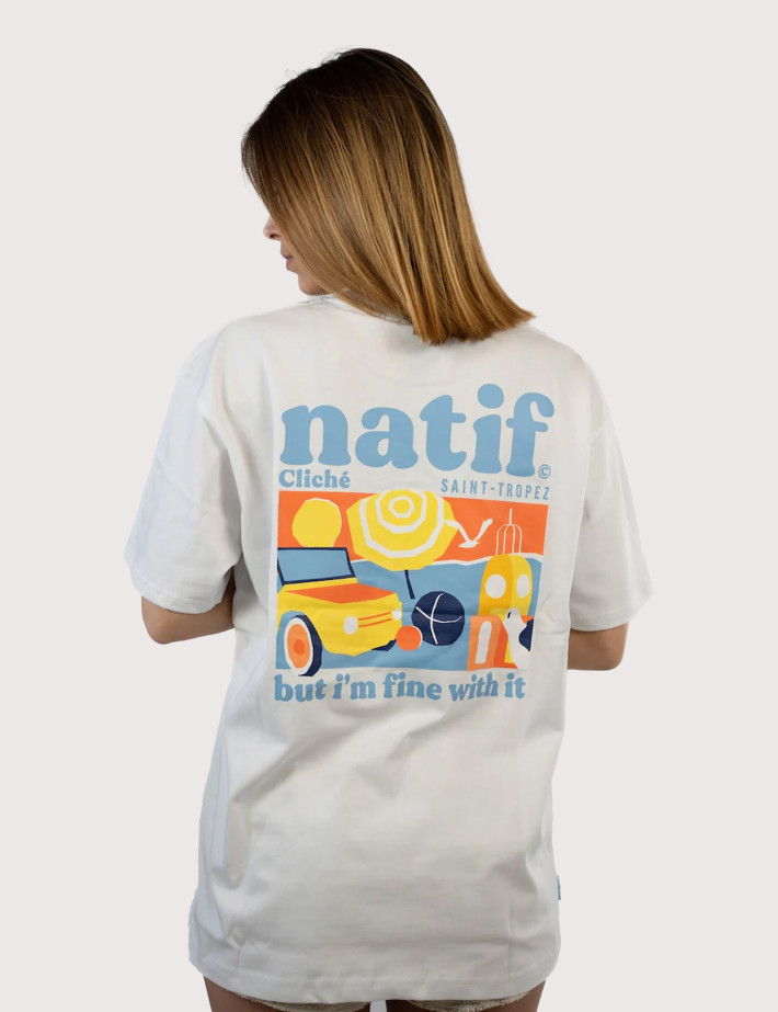 Natif T-shirt Unisexe Cliché Saint-Tropez Blanc - 5