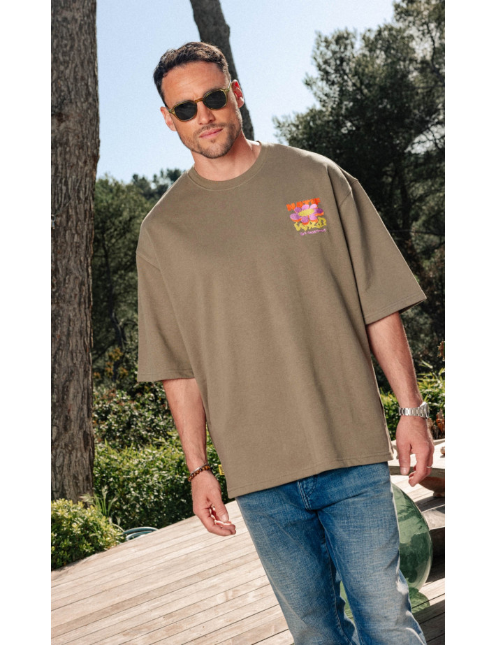 Natif T-Shirt Unisexe Wild Flower Marron - 5