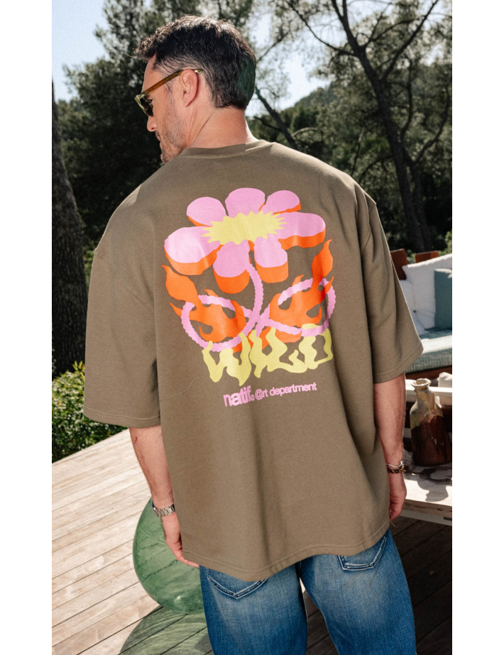 Natif T-Shirt Unisexe Wild Flower Marron - 4