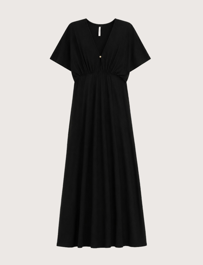 IMPERIAL Robe Longue Manches 3/4 Noir