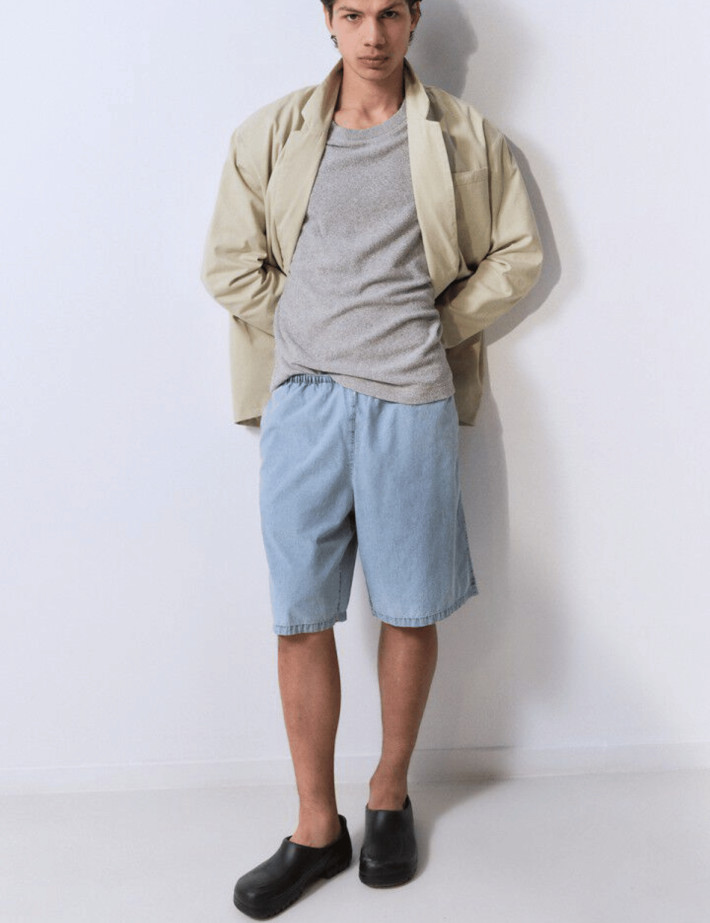 American Vintage Short Bermuda Homme Paybou Blue Snow - 7