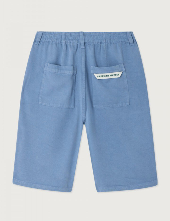 American Vintage Short Homme Japtown Lyocell Bleu Rivière - 9