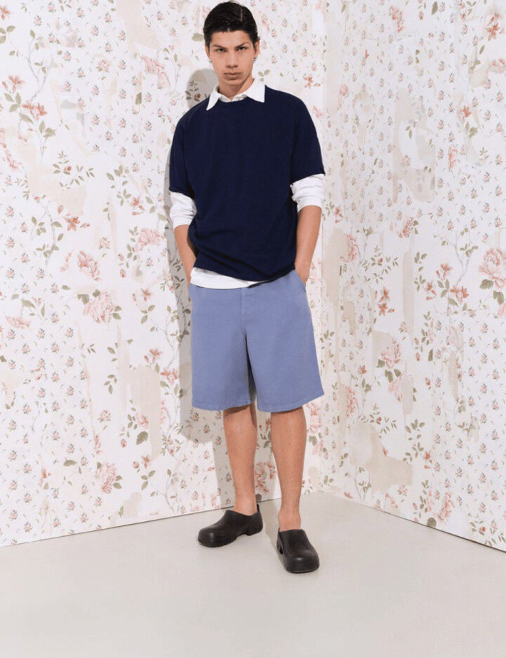 American Vintage Short Homme Japtown Lyocell Bleu Rivière - 3