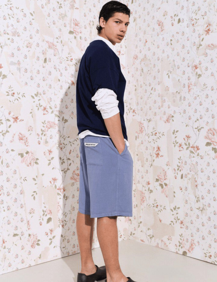 American Vintage Short Homme Japtown Lyocell Bleu Rivière - 6