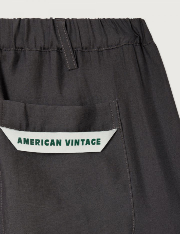 American Vintage Pantalon Large Homme Ysoli Ombre Anthracite - 8