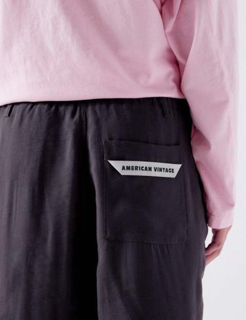 American Vintage Pantalon Large Homme Ysoli Ombre Anthracite - 5