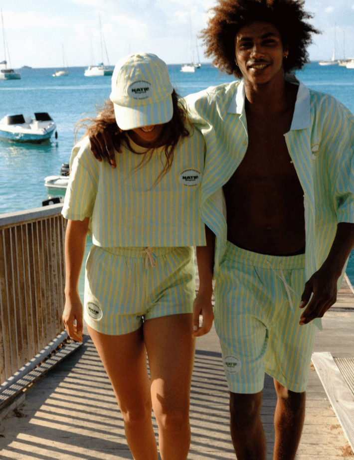 Natif Crop Top Femme Caribbean Society St Barth Jaune - 2