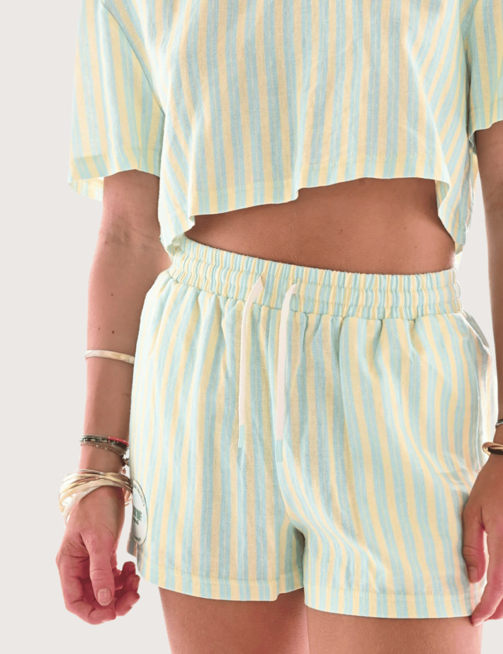 Natif Short Femme Fluide Caribbean Society St Barth Jaune