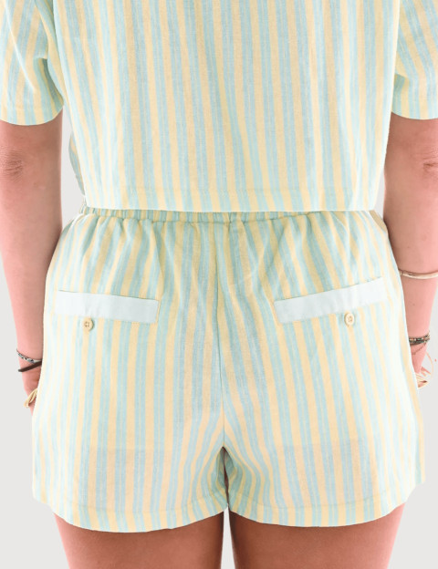 Natif Short Femme Fluide Caribbean Society St Barth Jaune - 3