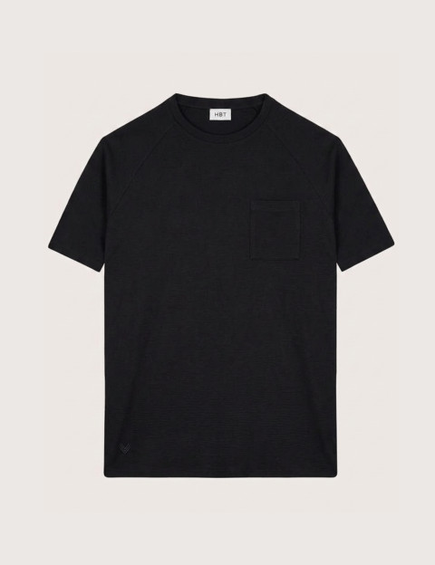 HBT Summer Chic Pique Wave | Twist T-Shirt Noir Homme